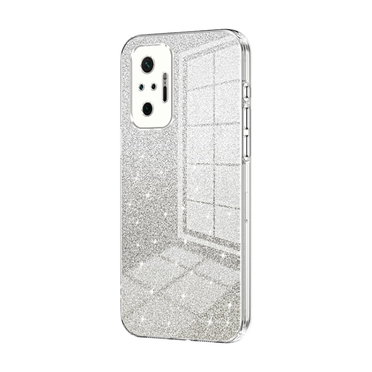 For Xiaomi Redmi Note 10 Pro/10 Pro Max Gradient Glitter Powder Electroplated Phone Case(Transparent) - Xiaomi Cases by PMC Jewellery | Online Shopping South Africa | PMC Jewellery | Buy Now Pay Later Mobicred