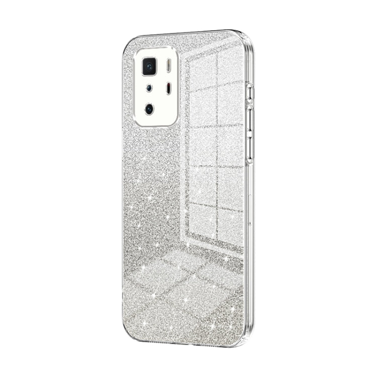 For Xiaomi Redmi Note 10 Pro 5G/Poco X3 GT Gradient Glitter Powder Electroplated Phone Case(Transparent) - Xiaomi Cases by PMC TechLife | Online Shopping South Africa | PMC TechLife | Buy Now Pay Later Mobicred