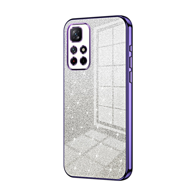 For Xiaomi Redmi Note 11T 5G/Note 11S 5G Gradient Glitter Powder Electroplated Phone Case(Purple) - Xiaomi Cases by PMC TechLife | Online Shopping South Africa | PMC TechLife | Buy Now Pay Later Mobicred