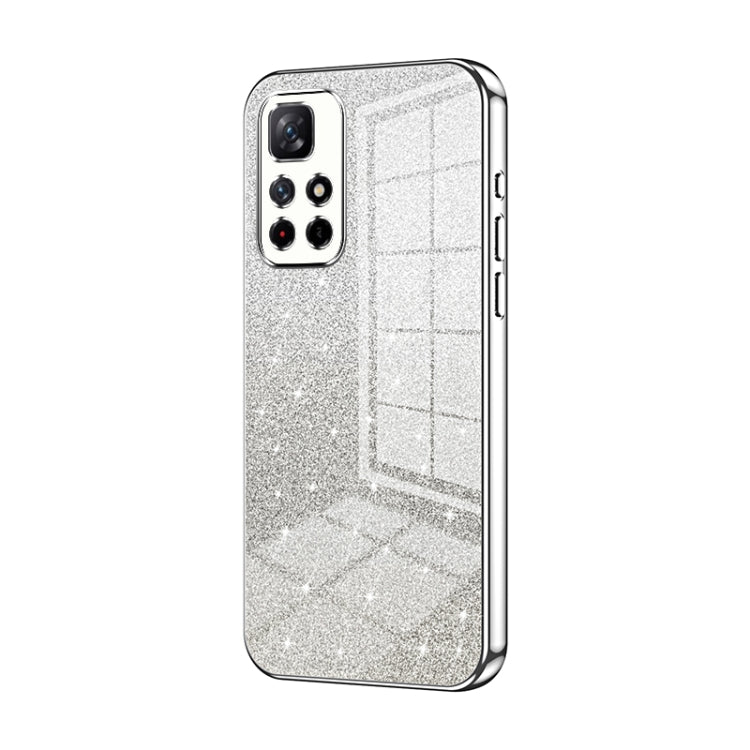 For Xiaomi Redmi Note 11T 5G/Note 11S 5G Gradient Glitter Powder Electroplated Phone Case(Silver) - Xiaomi Cases by PMC TechLife | Online Shopping South Africa | PMC TechLife | Buy Now Pay Later Mobicred