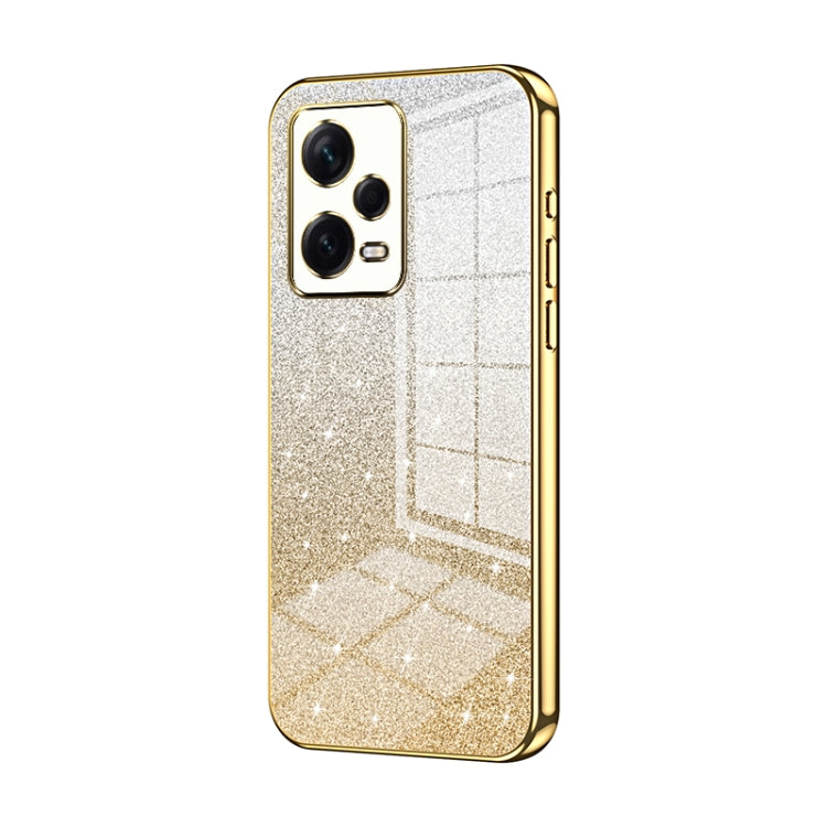 For Xiaomi Redmi Note 12 Pro+  Gradient Glitter Powder Electroplated Phone Case(Gold) - free shipping - PMC TechLife - Order now!