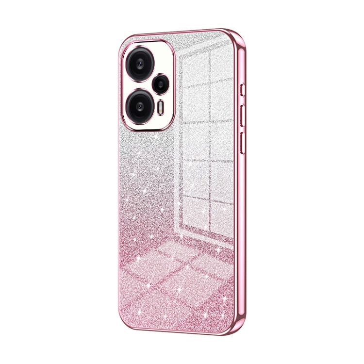 For Xiaomi Redmi Note 12 Turbo/Poco F5 Gradient Glitter Powder Electroplated Phone Case(Pink) - free shipping - PMC TechLife - Order now!