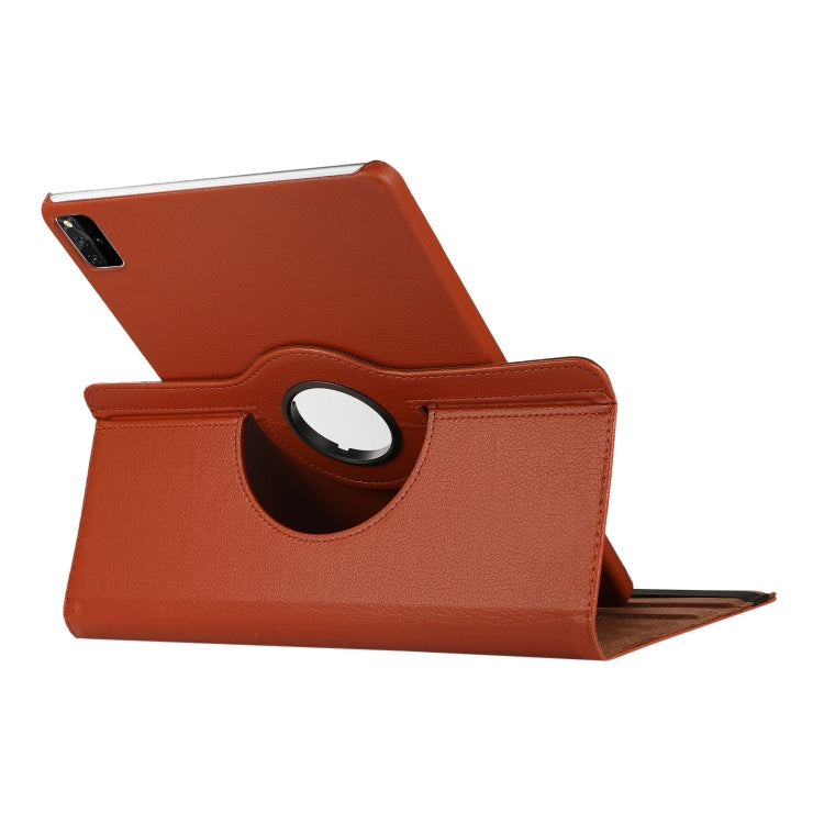 For Lenovo Tab M11 / Xiaoxin Pad 11 2024 360 Degree Rotation Litchi Texture Leather Tablet Case(Brown) - Lenovo by PMC Jewellery | Online Shopping South Africa | PMC Jewellery | Buy Now Pay Later Mobicred