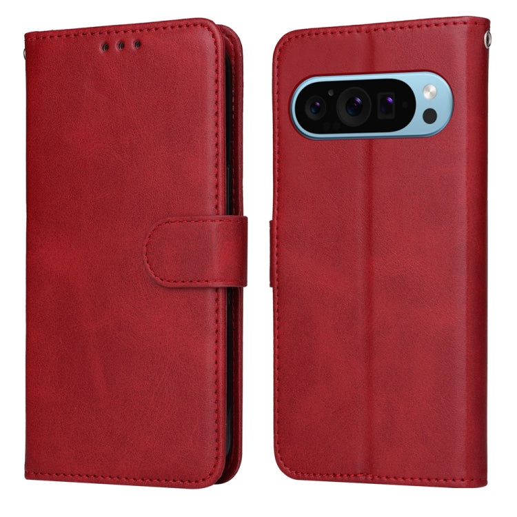 For Google Pixel 9 Classic Calf Texture Flip Leather Phone Case(Red) - Google Cases by PMC Jewellery | Online Shopping South Africa | PMC Jewellery | Buy Now Pay Later Mobicred