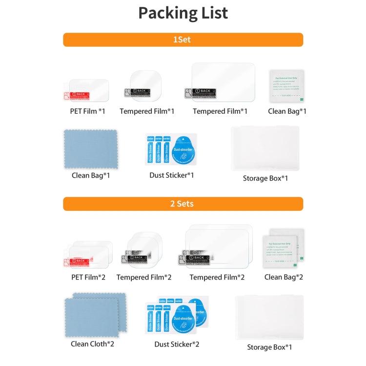 For Insta360 Ace Pro Sunnylife 3 in 1 Rear & Front Screen Lens Explosion proof Film(2 Sets) - Protective Film & Stickers by Sunnylife | Online Shopping South Africa | PMC TechLife | Buy Now Pay Later Mobicred