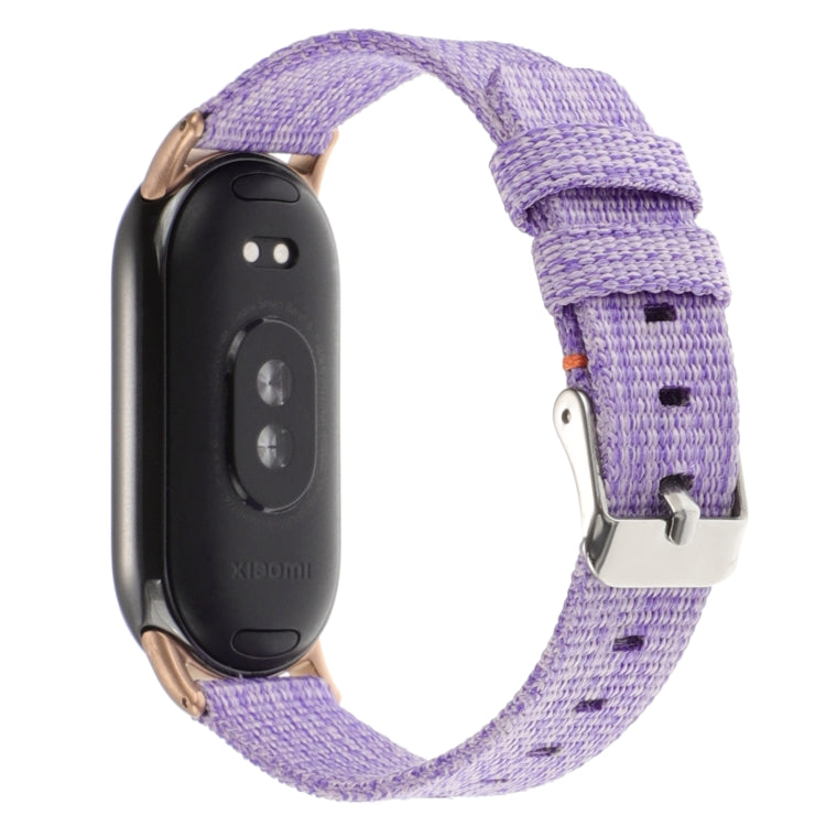 For Xiaomi Mi Band 8 Nylon Canvas Watch Band(Lavender Purple) - Watch Bands by PMc TechLife | Online Shopping South Africa | PMc TechLife | Buy Now Pay Later Mobicred