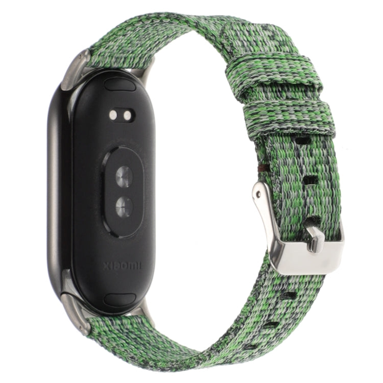 For Xiaomi Mi Band 8 Nylon Canvas Watch Band(Green) - Watch Bands by PMC TechLife | Online Shopping South Africa | PMC TechLife