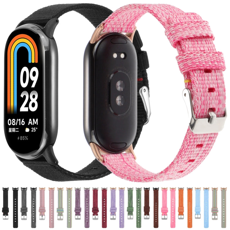 For Xiaomi Mi Band 8 Nylon Canvas Watch Band(Green) - Watch Bands by PMC TechLife | Online Shopping South Africa | PMC TechLife