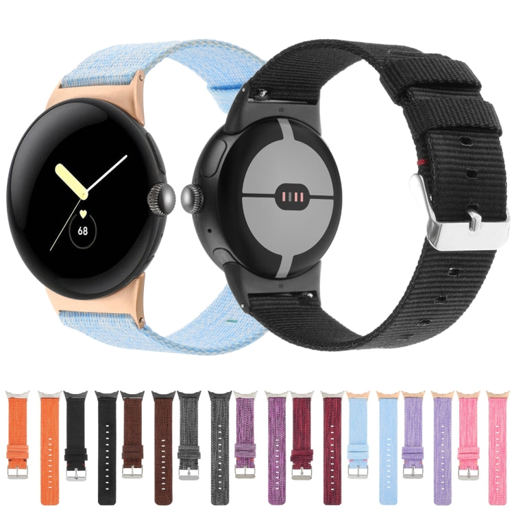 For Google Pixel Watch 2 / Pixel Watch Nylon Canvas Watch Band(Sky Blue) - free shipping - PMc TechLife - Order now!