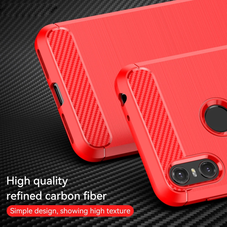 For Motorola Moto One Carbon Fiber Brushed Texture TPU Phone Case(Red) - free shipping - PMC TechLife - Order now!