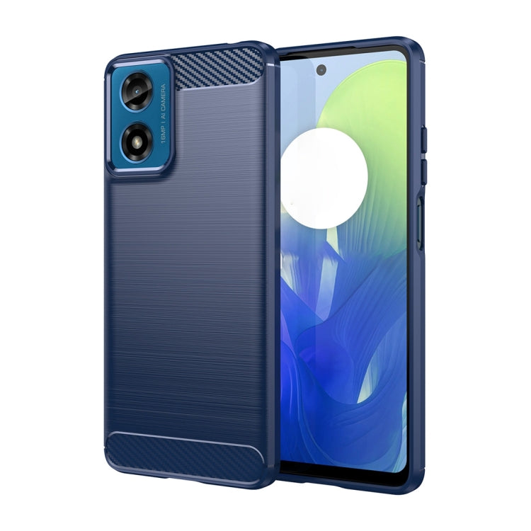 For Motorola Moto G24 Carbon Fiber Brushed Texture TPU Phone Case(Blue) - free shipping - PMC TechLife - Order now!