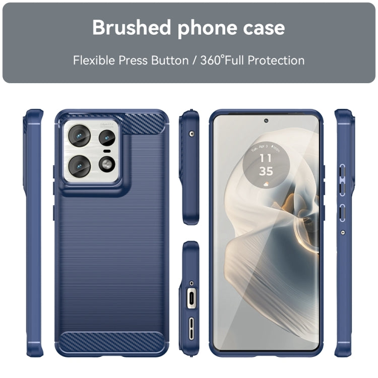 For Motorola Edge 50 Pro Carbon Fiber Brushed Texture TPU Phone Case(Blue) - free shipping - PMC TechLife - Order now!