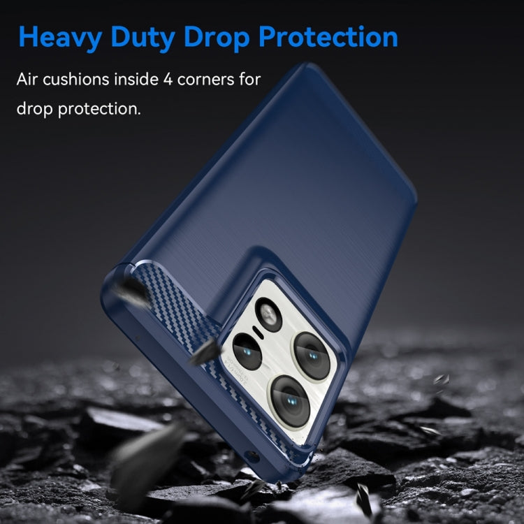 For Motorola Edge 50 Pro Carbon Fiber Brushed Texture TPU Phone Case(Blue) - free shipping - PMC TechLife - Order now!