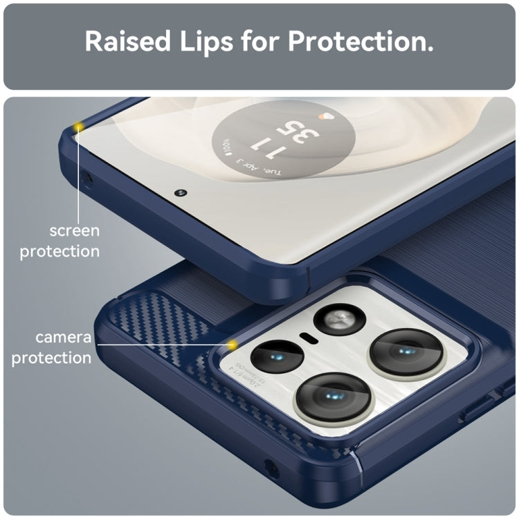 For Motorola Edge 50 Pro Carbon Fiber Brushed Texture TPU Phone Case(Blue) - free shipping - PMC TechLife - Order now!