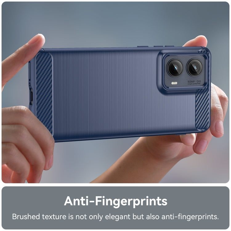 For Motorola Edge 2024 Brushed Texture Carbon Fiber TPU Phone Case(Blue) - Motorola Cases by PMC Jewellery | Online Shopping South Africa | PMC Jewellery | Buy Now Pay Later Mobicred