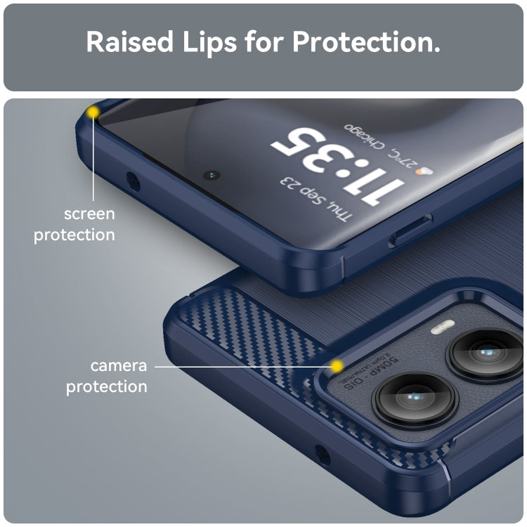 For Motorola Edge 2024 Brushed Texture Carbon Fiber TPU Phone Case(Blue) - Motorola Cases by PMC Jewellery | Online Shopping South Africa | PMC Jewellery | Buy Now Pay Later Mobicred