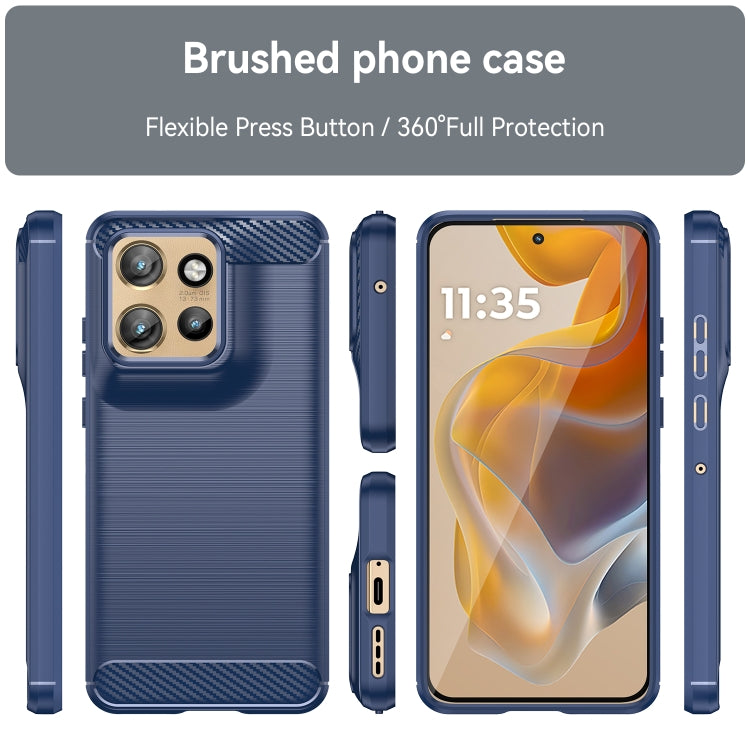 For Motorola Edge 50 Neo Carbon Fiber Brushed Texture TPU Phone Case(Blue) - free shipping - PMC TechLife - Order now!