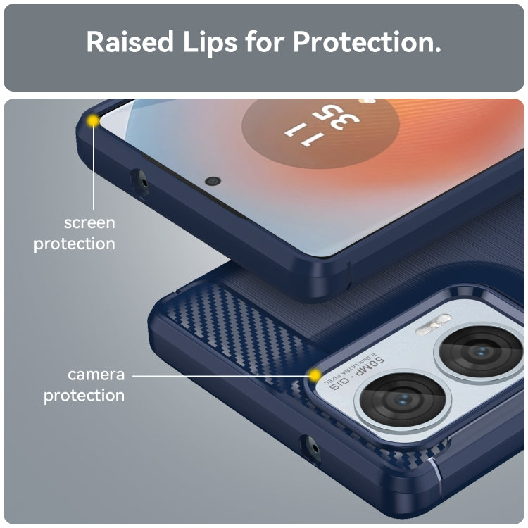 For Motorola Moto G85 Carbon Fiber Brushed Texture TPU Phone Case(Blue) - free shipping - PMC TechLife - Order now!
