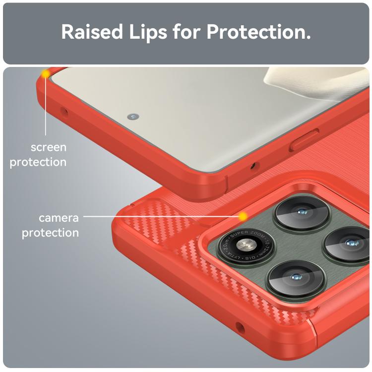 For Motorola Edge 5G 2025 Carbon Fiber Brushed Texture TPU Phone Case(Red) - free shipping - PMC TechLife - Order now!