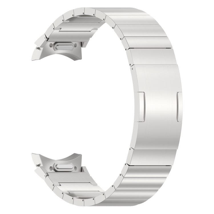 For Samsung Galaxy Watch6/6 Classic/5/5 Pro Button Style One-bead Metal Watch Band(Silver) - Watch Bands by PMC TechLife | Online Shopping South Africa | PMC TechLife