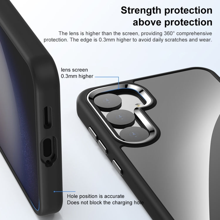 For Samsung Galaxy S25 5G Anti-fingerprint Highly Transparent PC Phone Case(Black) - Galaxy S25 5G Cases by PMC Jewellery | Online Shopping South Africa | PMC Jewellery | Buy Now Pay Later Mobicred