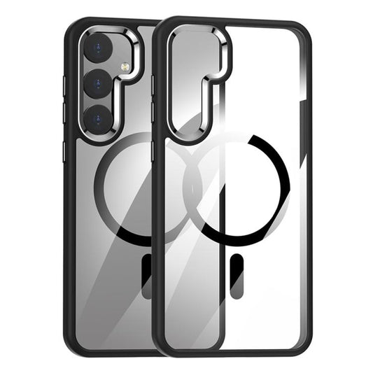 For Samsung Galaxy S25+ 5G MagSafe Anti-fingerprint Highly Transparent PC Phone Case(Black) - Galaxy S25+ 5G Cases by PMC Jewellery | Online Shopping South Africa | PMC Jewellery | Buy Now Pay Later Mobicred