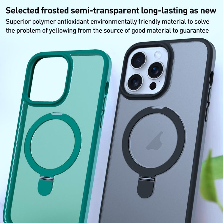 For iPhone 11 Pro MagSafe Magnetic Holder Phone Case(Dark Green) - iPhone 11 Pro Cases by PMC Jewellery | Online Shopping South Africa | PMC Jewellery