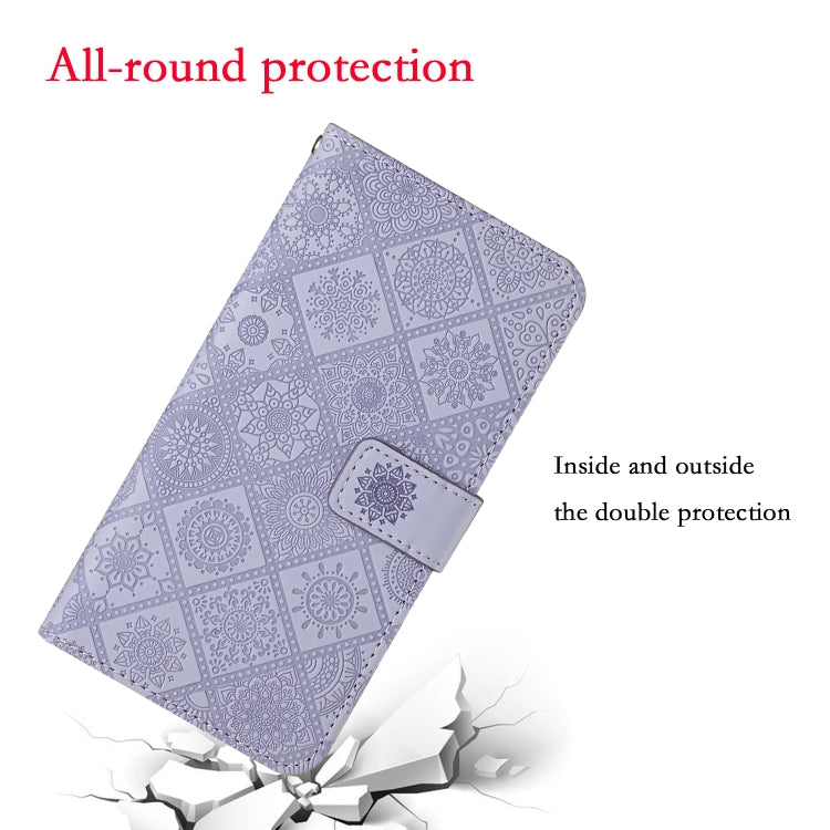 For Google Pixel 9 Pro XL Ethnic Style Embossed Pattern Leather Phone Case(Purple) - Google Cases by PMC TechLife | Online Shopping South Africa | PMC TechLife | Buy Now Pay Later Mobicred