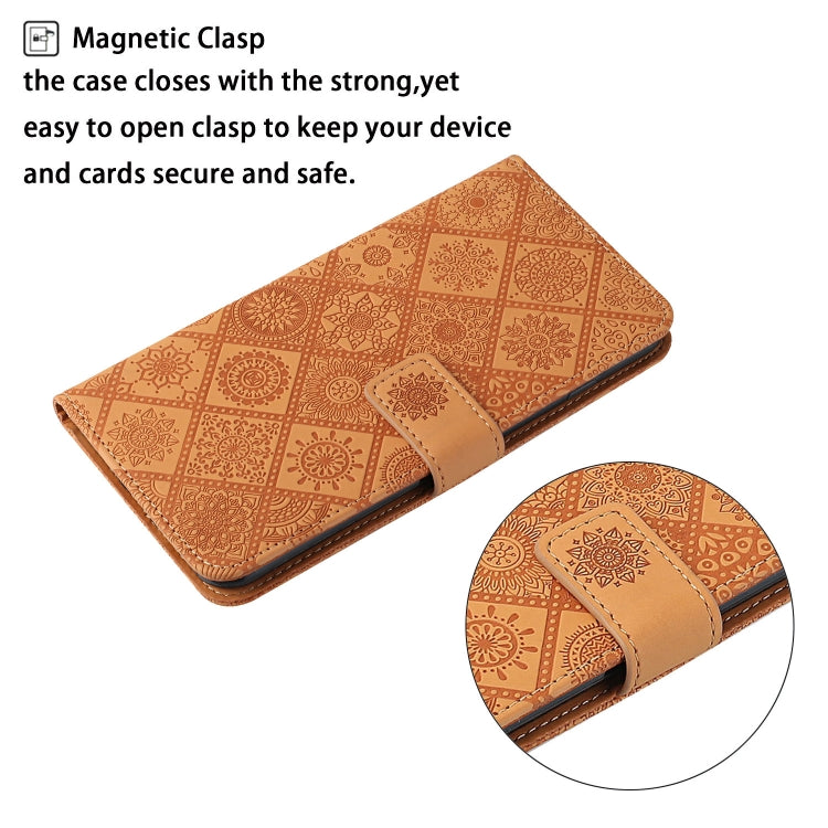 For Google Pixel 9 / 9 Pro Ethnic Style Embossed Pattern Leather Phone Case(Brown) - Google Cases by PMC TechLife | Online Shopping South Africa | PMC TechLife | Buy Now Pay Later Mobicred