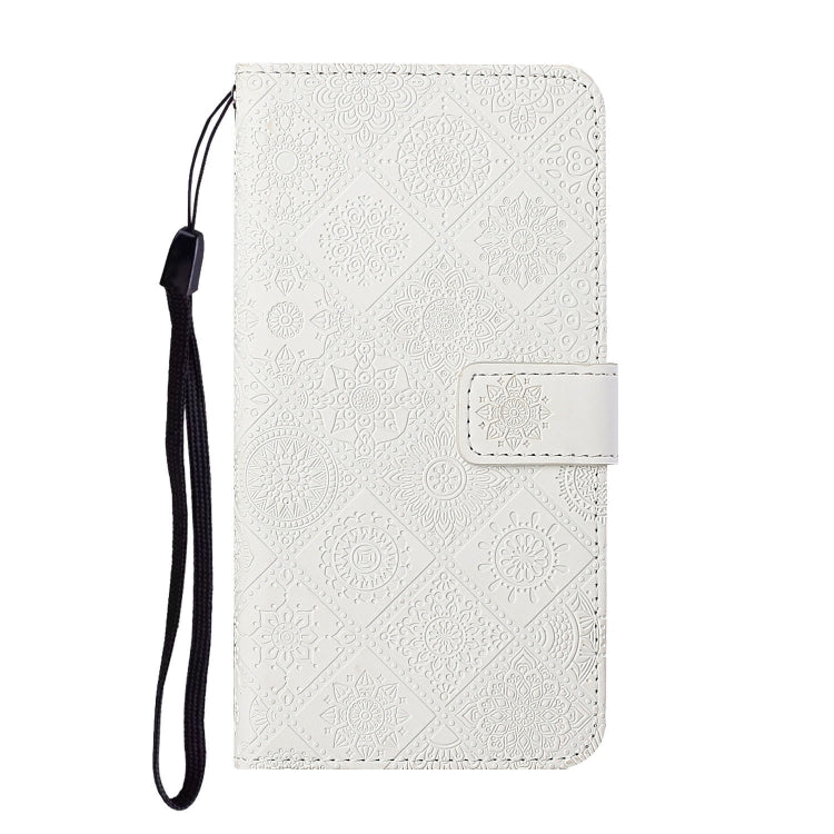 For Google Pixel 9 / 9 Pro Ethnic Style Embossed Pattern Leather Phone Case(White) - Google Cases by PMC TechLife | Online Shopping South Africa | PMC TechLife | Buy Now Pay Later Mobicred