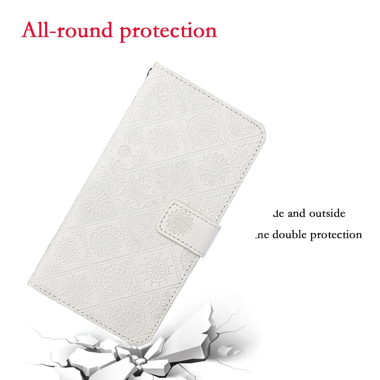 For Google Pixel 9 / 9 Pro Ethnic Style Embossed Pattern Leather Phone Case(White) - Google Cases by PMC TechLife | Online Shopping South Africa | PMC TechLife | Buy Now Pay Later Mobicred