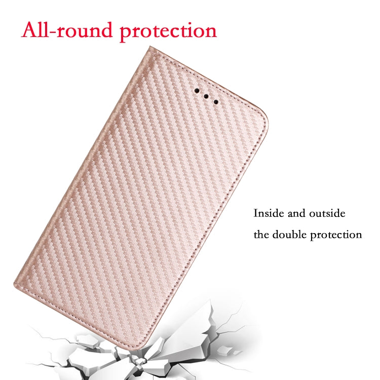 For Xiaomi Redmi Note 13 Pro 5G Carbon Fiber Texture Flip Holder Leather Phone Case(Rose Gold) - Note 13 Pro Cases by PMC TechLife | Online Shopping South Africa | PMC TechLife | Buy Now Pay Later Mobicred