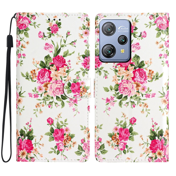 For Blackview A53 Pro Colored Drawing Leather Phone Case(Peonies) - More Brand by PMC TechLife | Online Shopping South Africa | PMC TechLife
