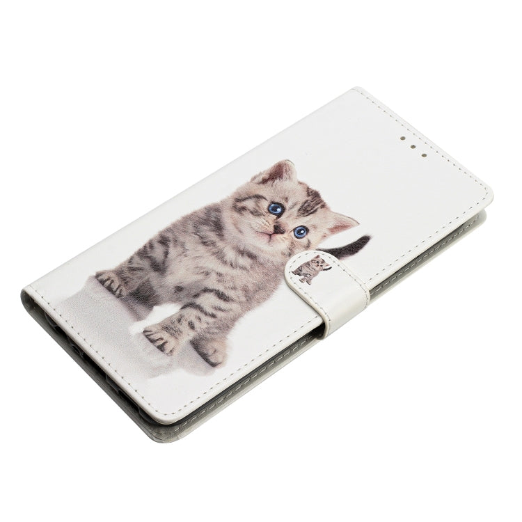 For Blackview A53 Pro Colored Drawing Leather Phone Case(Little Tabby Cat) - More Brand by PMC Jewellery | Online Shopping South Africa | PMC Jewellery | Buy Now Pay Later Mobicred