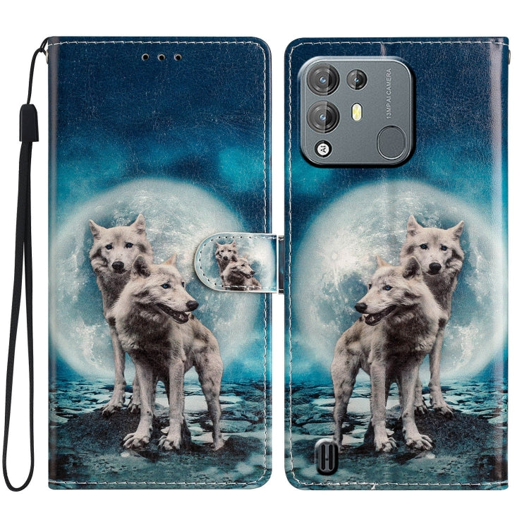 For Blackview A55 Pro Colored Drawing Leather Phone Case(Twin Wolves) - More Brand by PMC TechLife | Online Shopping South Africa | PMC TechLife | Buy Now Pay Later Mobicred