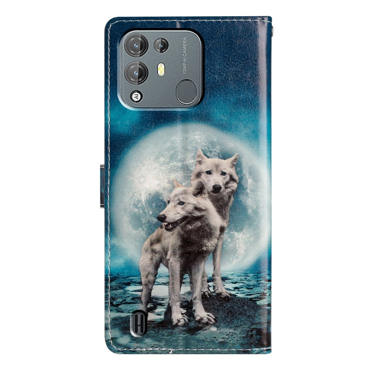 For Blackview A55 Pro Colored Drawing Leather Phone Case(Twin Wolves) - More Brand by PMC TechLife | Online Shopping South Africa | PMC TechLife | Buy Now Pay Later Mobicred