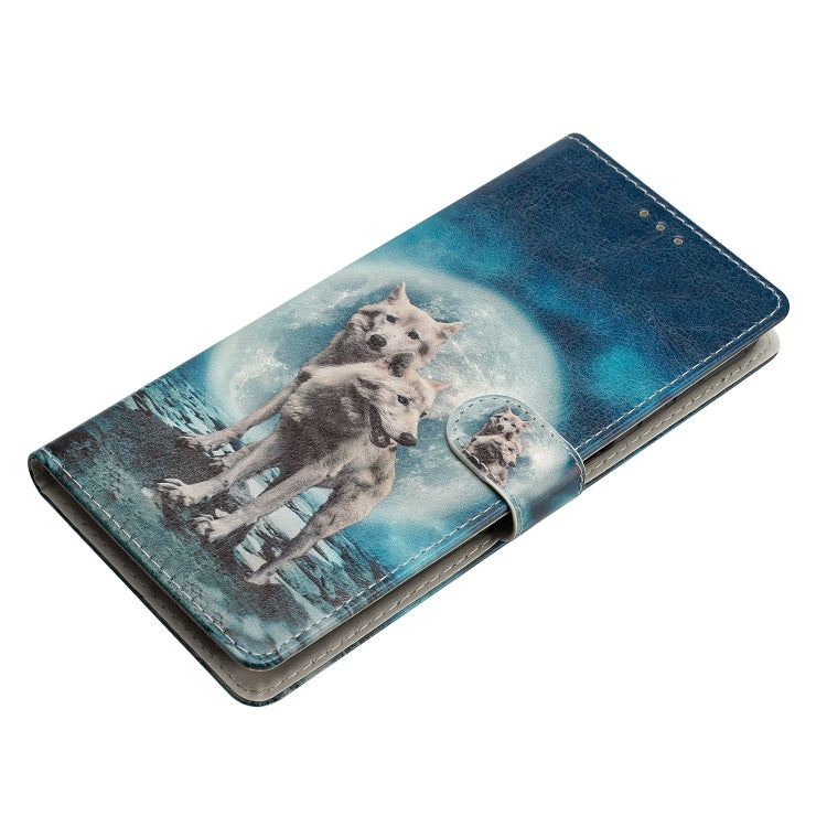 For Blackview A55 Pro Colored Drawing Leather Phone Case(Twin Wolves) - More Brand by PMC TechLife | Online Shopping South Africa | PMC TechLife | Buy Now Pay Later Mobicred