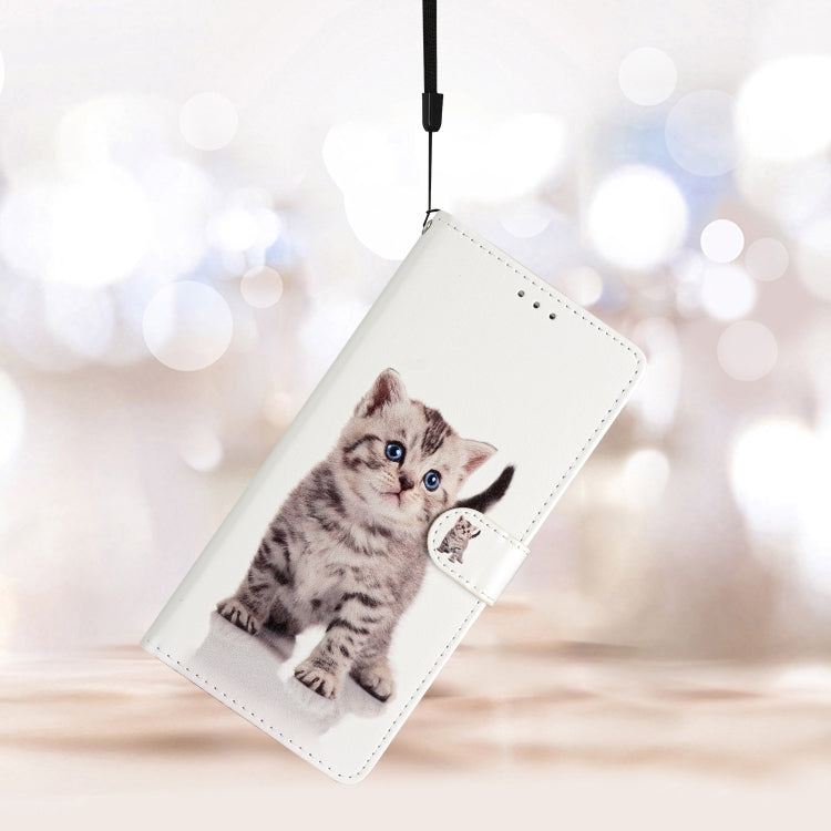 For Blackview A55 Pro Colored Drawing Leather Phone Case(Little Tabby Cat) - More Brand by PMC Jewellery | Online Shopping South Africa | PMC Jewellery | Buy Now Pay Later Mobicred