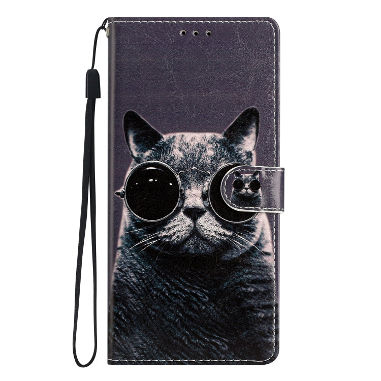 For Ulefone Note 14 Colored Drawing Leather Phone Case(Sunglasses Cat) - Ulefone Cases by PMC Jewellery | Online Shopping South Africa | PMC Jewellery | Buy Now Pay Later Mobicred