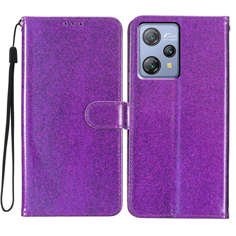 For Blackview A53 Pro Glitter Powder Flip Leather Phone Case(Purple) - More Brand by PMC TechLife | Online Shopping South Africa | PMC TechLife