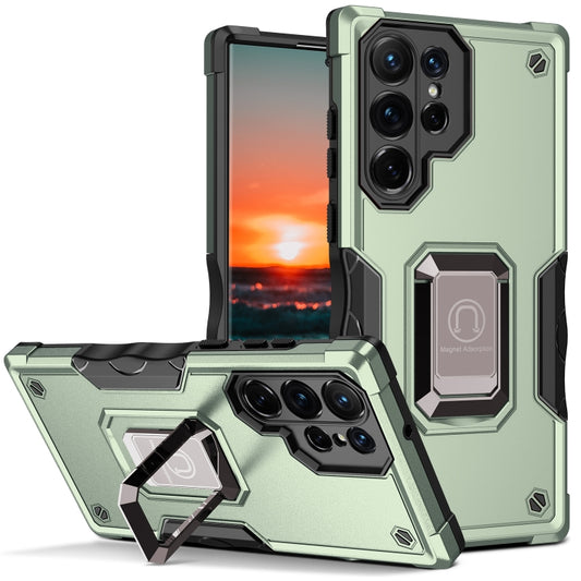 For Samsung Galaxy S24 Ultra 5G Non-slip Shockproof Armor Phone Case with Ring Holder(Green) - Galaxy S24 Ultra 5G Cases by PMC Jewellery | Online Shopping South Africa | PMC Jewellery