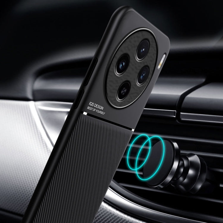 For vivo X100 Pro Classic Tilt Strip Grain Magnetic Shockproof PC + TPU Phone Case(Blue) - X100 Pro Cases by PMC TechLife | Online Shopping South Africa | PMC TechLife