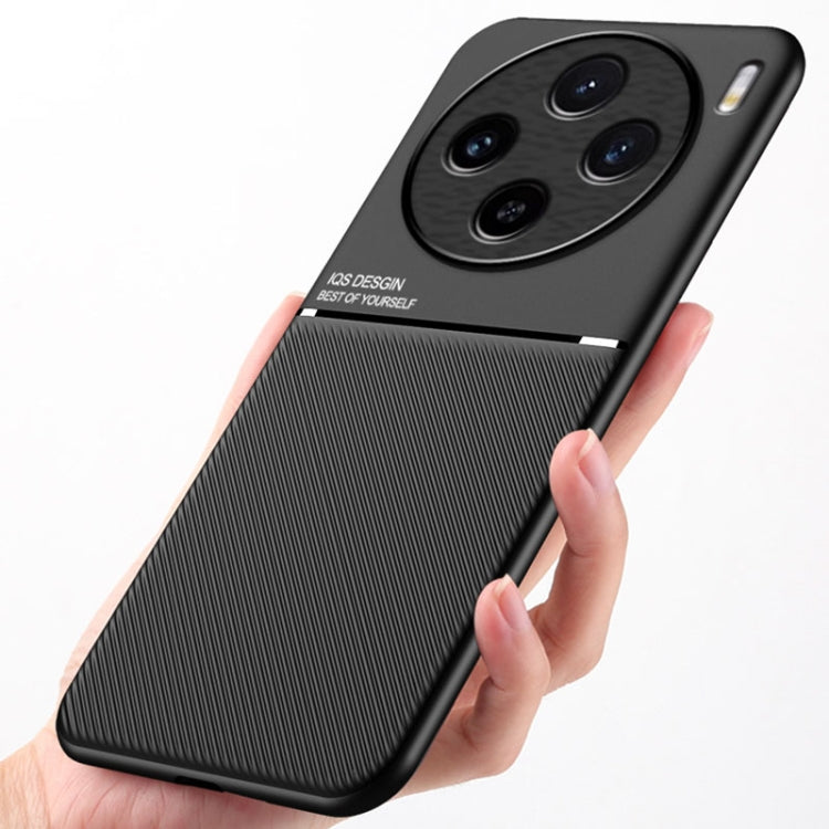 For vivo X100 Pro Classic Tilt Strip Grain Magnetic Shockproof PC + TPU Phone Case(Black) - X100 Pro Cases by PMC TechLife | Online Shopping South Africa | PMC TechLife
