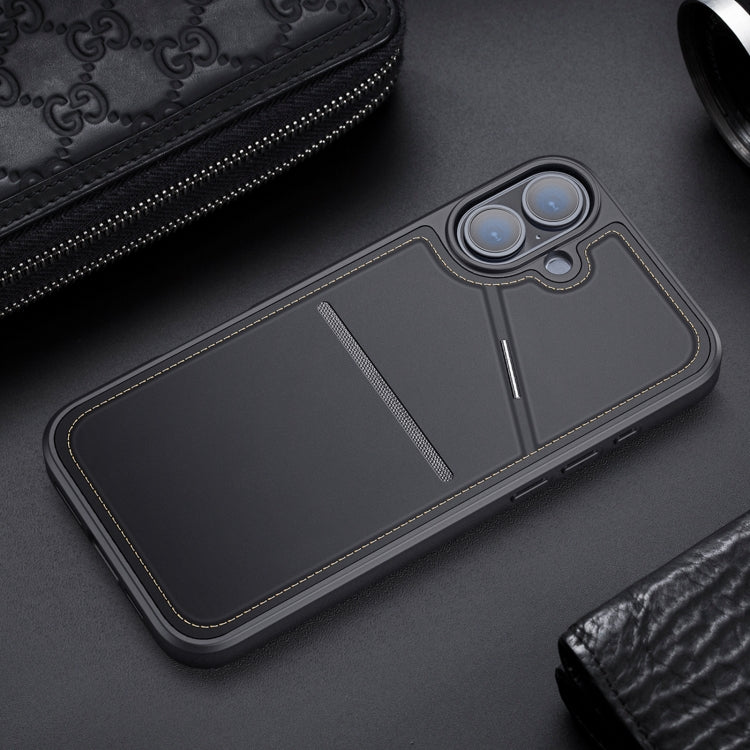For iPhone 16 DUX DUCIS Rafi II Series MagSafe Magnetic Holder RFID Phone Case(Black) - free shipping - PMC Jewellery - Order now!