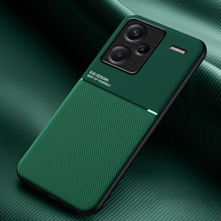 For Xiaomi Redmi Note 13 Pro+ 5G Classic Tilt Strip Grain Magnetic Shockproof PC + TPU Phone Case(Green) - Note 13 Pro+ Cases by PMC TechLife | Online Shopping South Africa | PMC TechLife