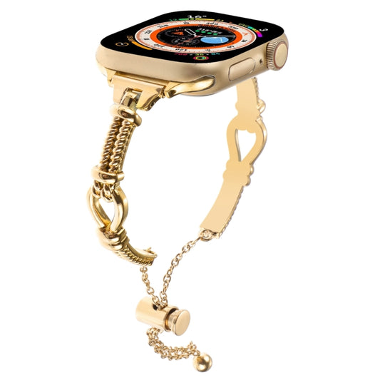 For Apple Watch Series 9 45mm Twist Metal Bracelet Chain Watch Band(Gold) - Watch Bands by PMC Jewellery | Online Shopping South Africa | PMC Jewellery