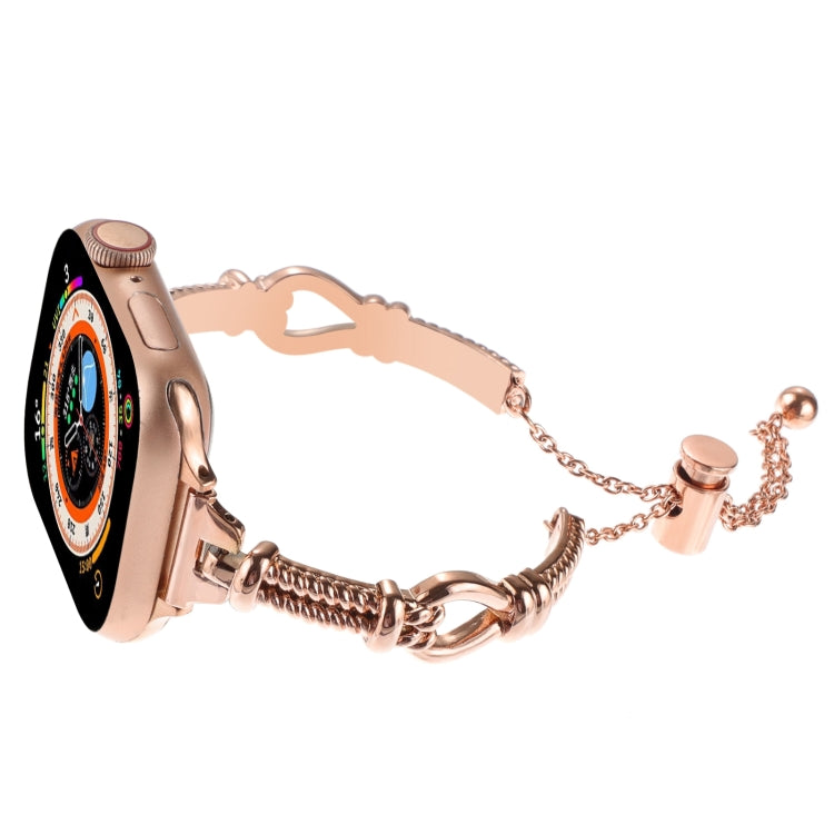 For Apple Watch Series 8 41mm Twist Metal Bracelet Chain Watch Band(Rose Gold) - Watch Bands by PMC Jewellery | Online Shopping South Africa | PMC Jewellery