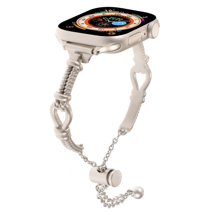 For Apple Watch 38mm Twist Metal Bracelet Chain Watch Band(Starlight) - Watch Bands by PMC TechLife | Online Shopping South Africa | PMC TechLife