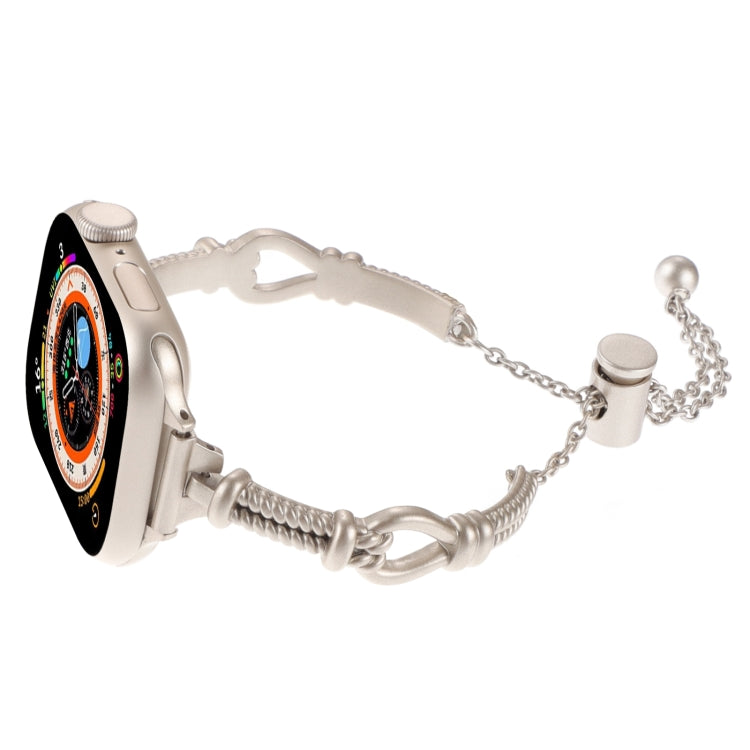 For Apple Watch 38mm Twist Metal Bracelet Chain Watch Band(Starlight) - Watch Bands by PMC TechLife | Online Shopping South Africa | PMC TechLife