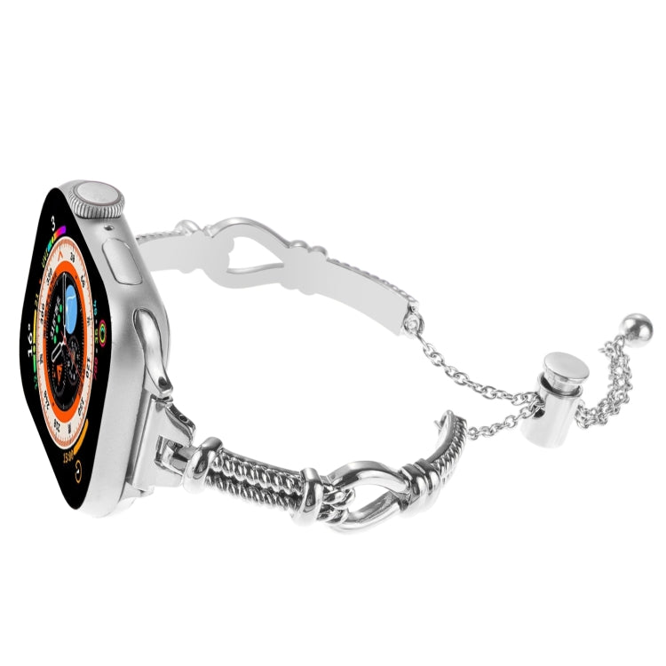 For Apple Watch 38mm Twist Metal Bracelet Chain Watch Band(Silver) - Watch Bands by PMC TechLife | Online Shopping South Africa | PMC TechLife